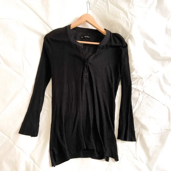 Rag & Bone/Jean Black Long Sleeve Top Size L - Picture 5 of 5